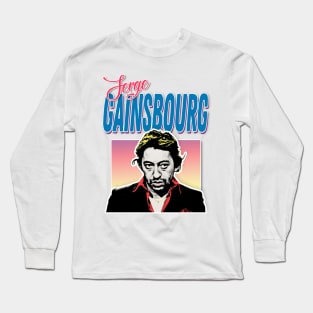 Serge Gainsbourg /\/\/\ 80s Aesthetic Tribute Design Long Sleeve T-Shirt